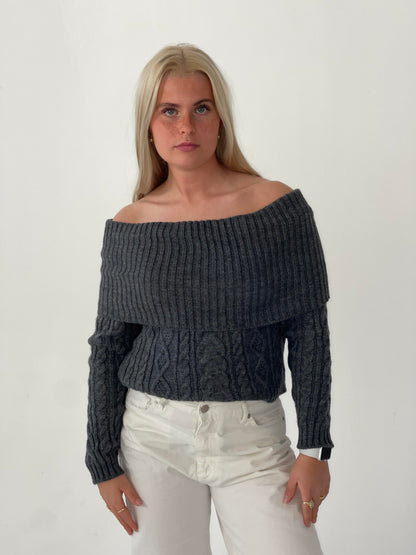 Theresa off-shoulder knit - Grey