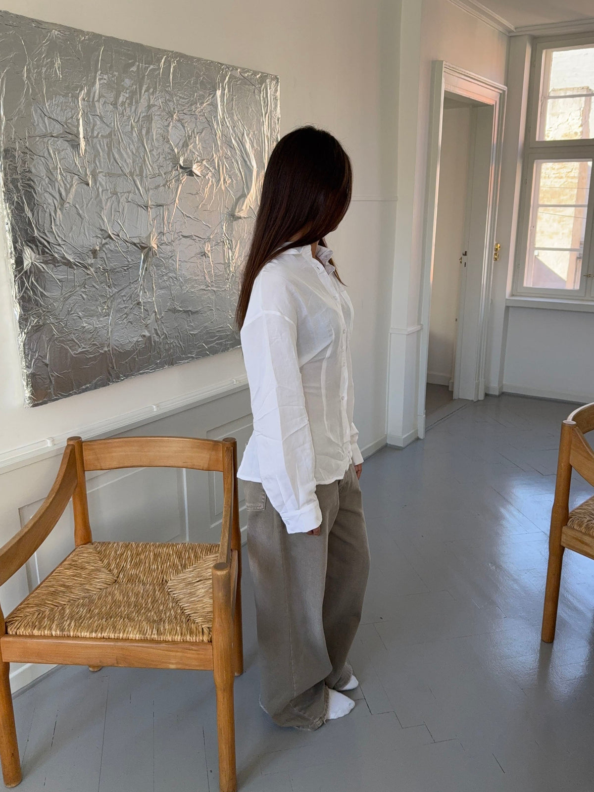 Jannie shirt with open back - White