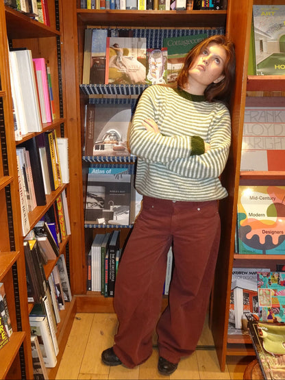 Selora knit with stripes - Green/white