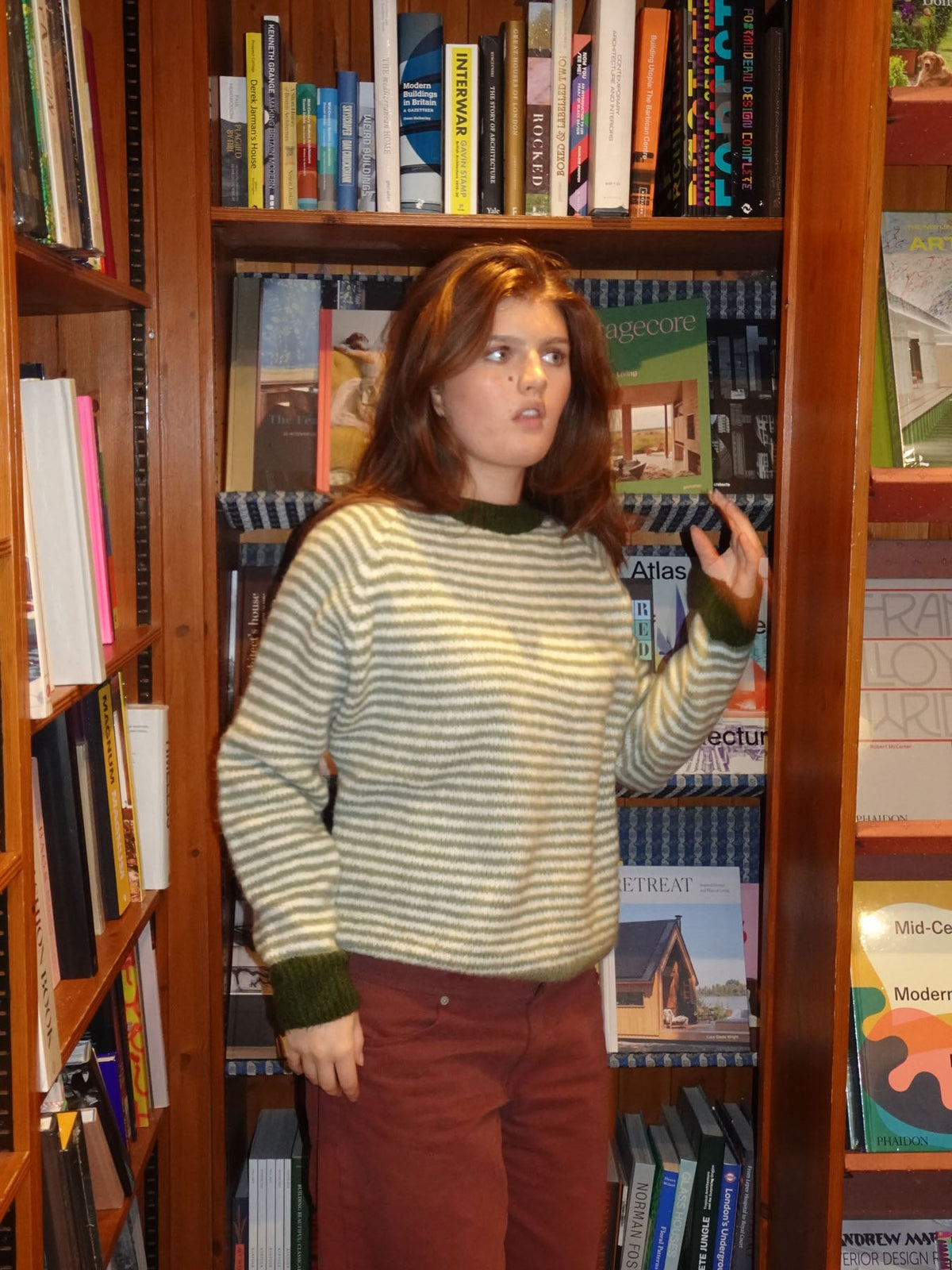 Selora knit with stripes - Green/white